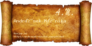 Andrásek Mónika névjegykártya