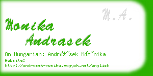 monika andrasek business card